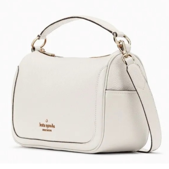 New Kate Spade Smoosh Satchel Hobo Crossbody Leather Parchment - Picture 4 of 4